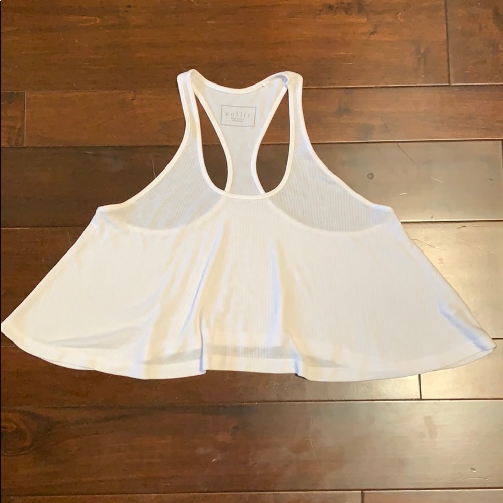Nollie size XS white ribbed crop top